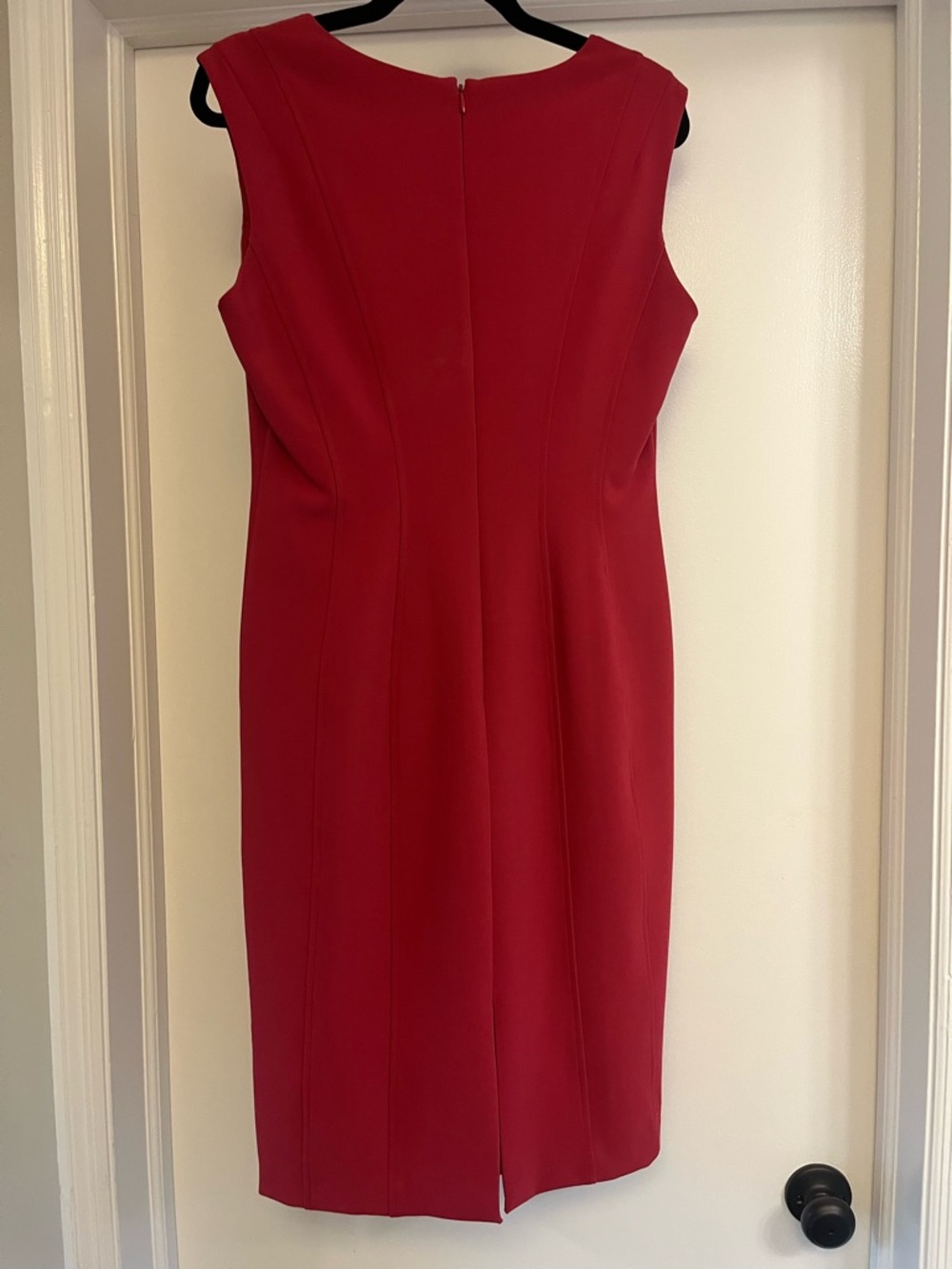 White House Black Market - V-neck Sheath Dress - pinkish red - size 8 - Picture 3 of 5